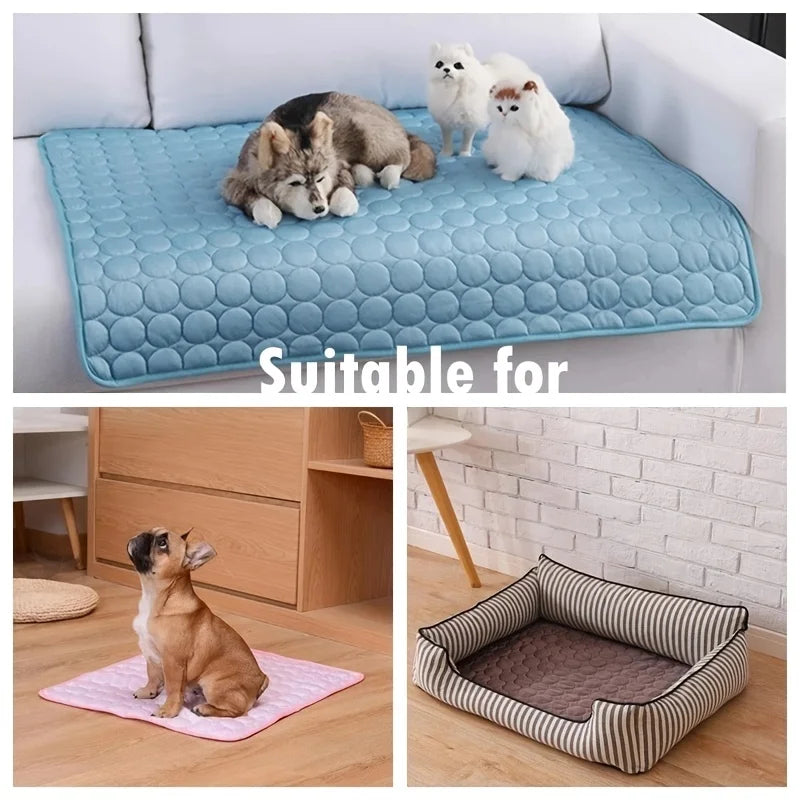 Tapis fraîcheur pour animal de compagnie sur canapé
